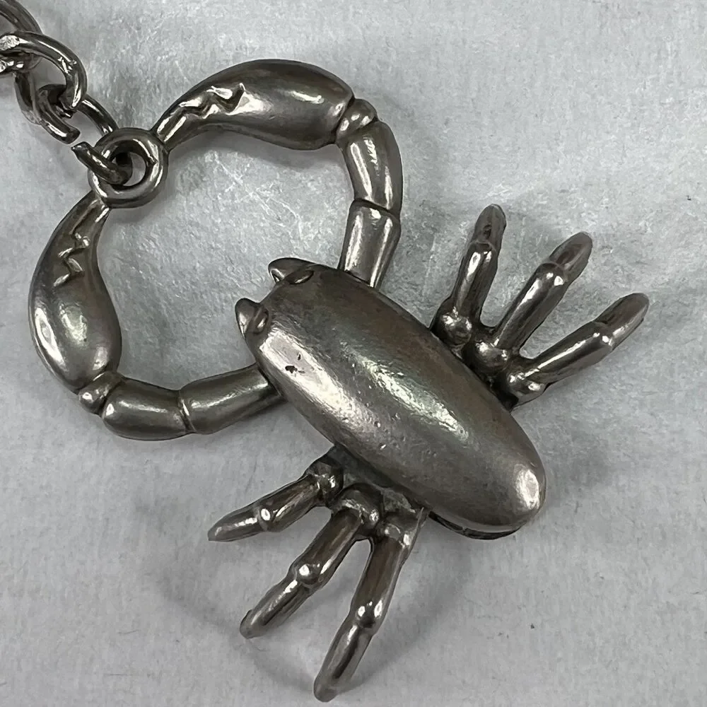 Vintage Moving Pewter Crap Keychain King Gothic Biker Bag Charm Large